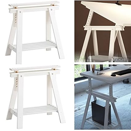 Set Di 2 Gambe In Legno Per Cavalletto Durevole Con Ripiano