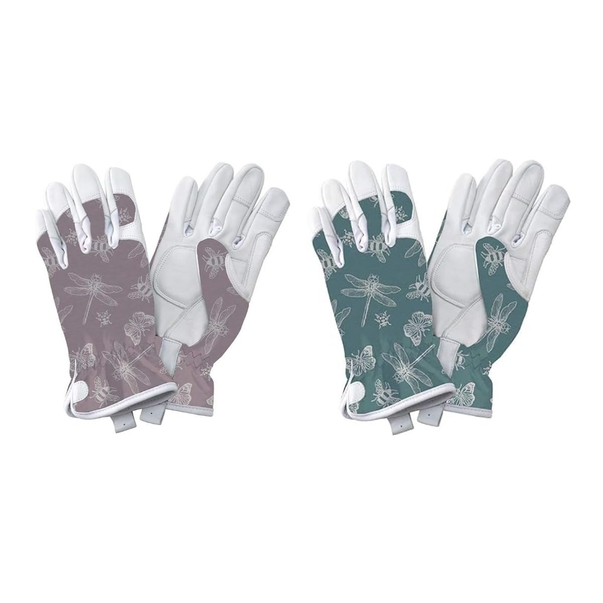 Kent & Stowe Premium Leather Gardening Gloves Purple Flutter Bugs Ladies (Small)