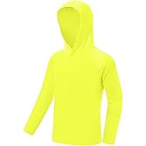 DRONIRING Boys Hooded Long Sleeve Rash Guard Swim Shirt, Youth Kids UPF 50+ Fishing Shirt, Sun Protection Hiking Beach Hoodie