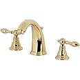 Kingston Brass KB982ACL American Classic Widespread Bathroom Faucet with Retail Pop-Up, Polished Brass