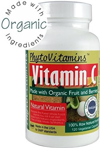 PhytoVitamins Whole Food Vitamin C (Certified Made with Organic) 120 Veg Capsules by Phytovitamins
