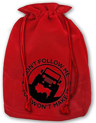 Christmas Gift Bag Don't Follow Me, You Won't Make It Jeep Merry Christmas Drawstring Beam Port Canvas Storage Bag Gift Bag Hometom Christmas