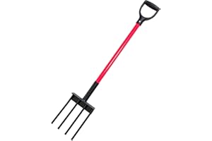 Bully Tools 92370 Spading Fork with Fiberglass D-Grip Handle