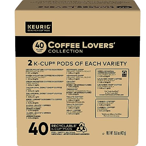 KEURIG COFFEE LOVERS’ COLLECTION SAMPLER PACK, SINGLE-SERVE K-CUP PODS, COMPATIBLE WITH ALL KEURIG 1.0/CLASSIC, 2.0 AND K-CAFÉ COFFEE MAKERS, VARIETY PACK, 40 COUNT