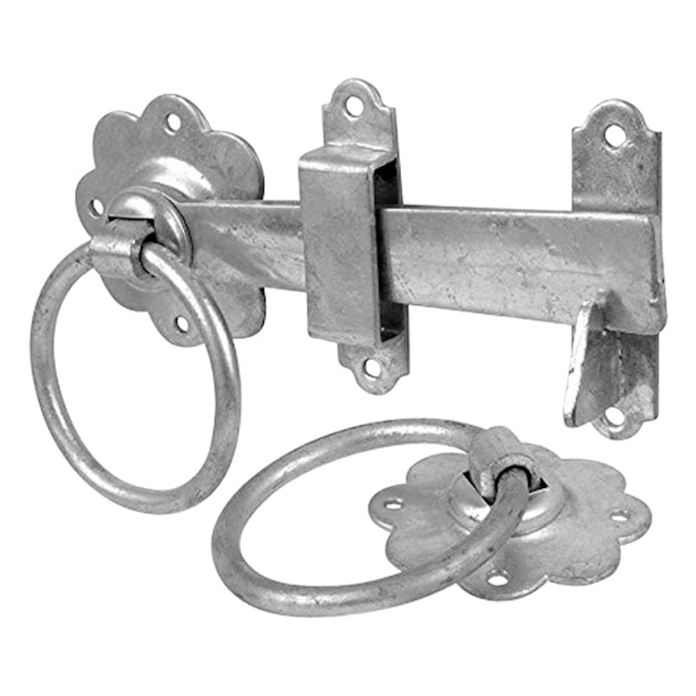 Merriway BH01808 Gate Door Latch Smooth Ring, 150mm (6 inch) -Galvanised, Rustproof, Silver Tone , Grey