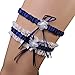 Merya Dress Lace Wedding Garters for Bride Pearl Stretch Prom Garter with Toss Away Navy