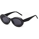 DQbhzh Retro Oval Cat Eye Sunglasses for Women Men 90s Small Vintage Trendy Cute Cateye Thick Frame Sun Glasses UV Shades