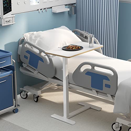 SANODESK Medical Adjustable Overbed Bedside Table With Hidden Casters