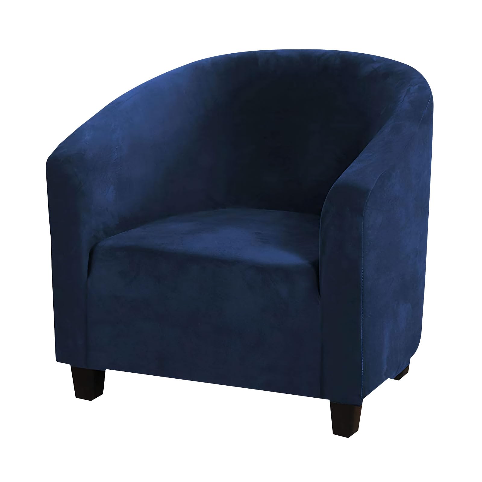 Mingfuxin Velvet Tub Chair Slipcover, High Stretch Club Chair Covers Washable Armchair Sofa Couch Covers Slipcovers Furniture Protectors for Dining Living Room Office(Navy Blue, Velvet)
