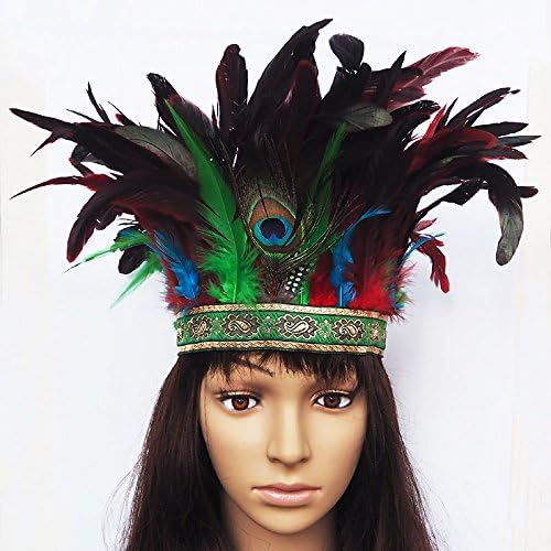 Indian Feather Headband Carnival Party Headpiece Headdress Crown Hat Samba