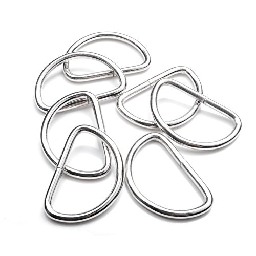 CooBigo 100 Pack 1" Dee Rings D-Ring Metal Buckle Strap Sewing Accessories FLQ013