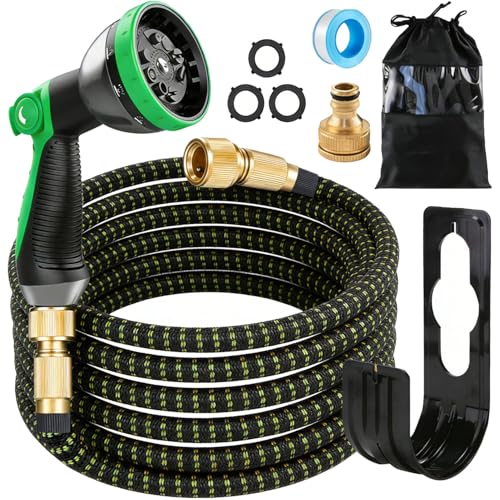 50ft Expandable Garden Hose Pipe 50ft Magic Flexible Garden Hose with 10 Upgraded Water Spray Modes, 3 Layers Latex Tangle Free, Garden Hose for Gardening and