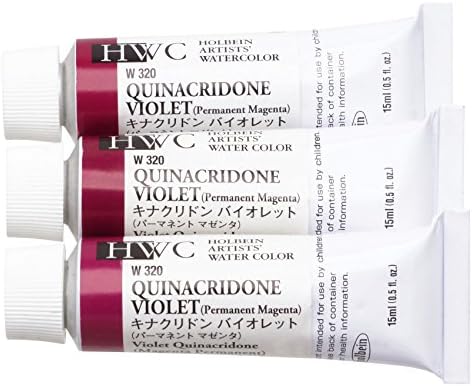 Holbein HWC 15ml Set of 3TUBES W320 QUINACRIDONE Violet
