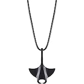 HAQUIL Manta Ray Pendant Necklaces for Men Women, Black Ray Pendant Necklace with Chain