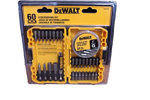 Click Here to See More Images DeWalt 60 Pc Screwdriving Set With Case Yellow & Black