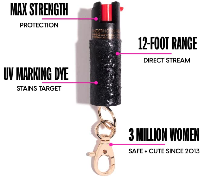 Pepper Spray Maximum Strength Self Defense Keychain for Women, 12Foot