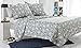 Web Linens Inc 3pc Grey Sports Quilt Set - Style # 1031 - Full/Queen - Cherry Hill Collection