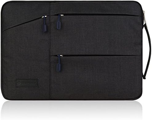 15-15.4 Inch Slim Laptop Sleeve Case with Handles and Pockets for MacBook Pro Retina 2012-2015,Protective Shockproof Waterproof Carrying Case 15" 15.4" Ultrabook Notebook Tablet Cover, Black