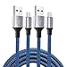 KerrKim iPhone Charger 2 Pack 6 Feet Extra Long Nylon Braided Lightning Cable High Speed Connector Data Sync Transfer iPhone Cable Cord Compatible with iPhone Xs Max/X/8/7/Plus/6S/6/SE/5S