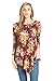 Frumos Womens Tunic 3/4 Sleeve Flower Print Tunic Top
