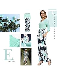 HOOYON Vestido largo para mujer con estampado floral