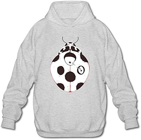 Huangyustore Cute Black White Ladybug Humor DoodleMen's Long Sleeve Cotton Pullover Hoodie Sweatshirts