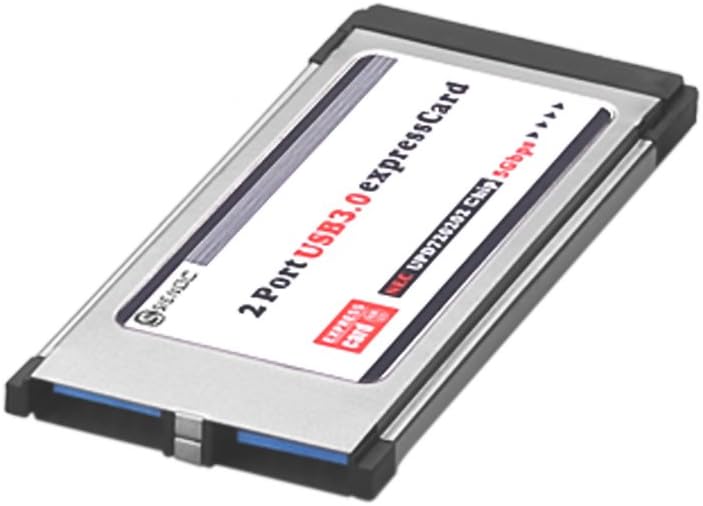 Sienoc USB 3.0 SuperSpeed PCMCIA Express Card 34mm (with 2 ports, Win 7
