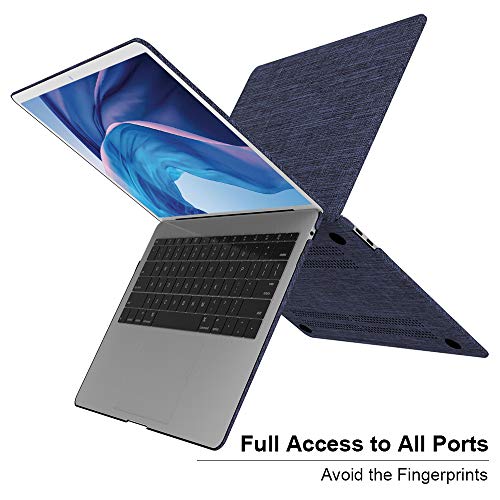 MacBook Pro 15 (2019/2018/2017/2016), JGOO Soft Touch Shell Cover(Fabric), Hard Shell Case Compatible MacBook Pro 15" A1707/A1990, Blue