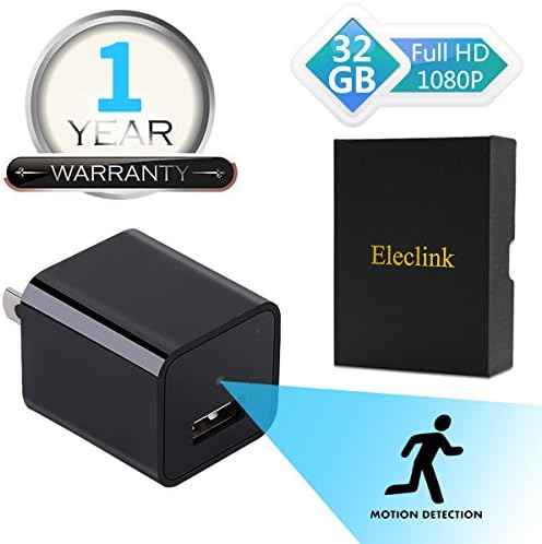 Spy Camera USB Charger Adapter, 1080P HD Hidden Camera USB Wall Charger with 32G Internal Memory