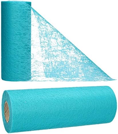 AmaCasa table runner Non-woven table ribbon flower decoration wedding communion 23cm / 25m roll (turquoise)