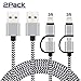 Everdigi 2 Pack 2 in 1 Lightning and Micro USB Cable Nylon Braided High Speed Sync and Charging Cable Cord Compatible with iPhone/ iPad/ iPod, Samsung, HTC, Nexus, Nokia, Sony, Android Devices