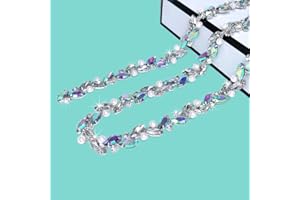 Yhsheen 1 Yard Rhinestone Trim with Elegant Pearl Crystal Rhinestone Chain Rhinestone Applique for DIY Decoration & Bridal Costume Embellishment