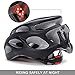 Gonex Adult Bike Helmet, Cycling Road Helmet with Safety Light, Adjustable 58-62cm, 24 Integrated Flow Vents(All Black)