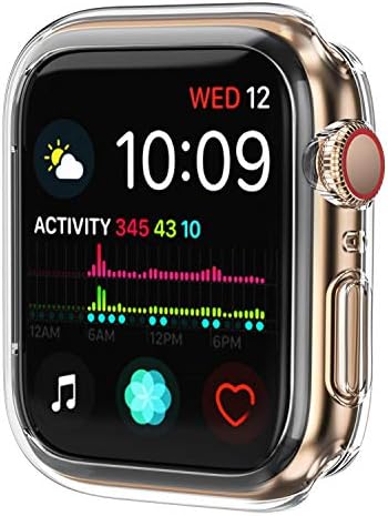 OUPODE Compatible with Apple Watch Case Series 4 44mm, Soft TPU Bumper Case Compatible with iWatch Cover, Replacement for Apple Watch Protector Series 4, Clear