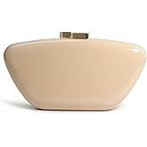 HOXIS Glossy Patent Leather Evening Clutch Bag with Detachable Chain Women's Purse for Wedding Party Prom