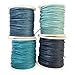 MonkeyJack 4 Rolls 80 Meters 1mm Waxed Cotton Cords Thread for DIY Bracelet Jewelry Making Blue