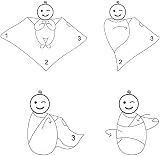 BelleStyle Muslin Swaddle 120x120 Bamboo Cotton 3 Pack Blue Whale Rainbow Horse view 7