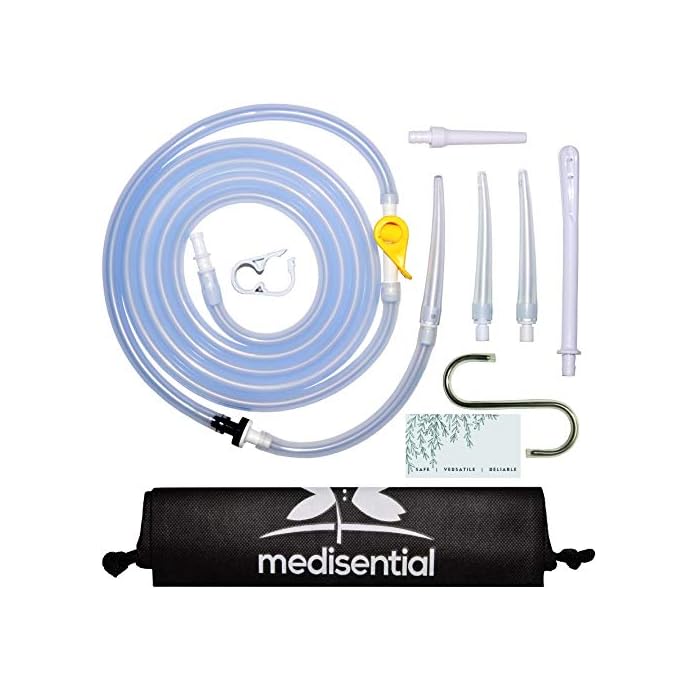 Medisential Replacement Parts Pack for Your Enema Bag, Bucket Kit or Bulb - Two Hoses (7ft & 5ft), Tips, Connectors…