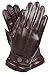 Men's Texting Touchscreen Winter Warm Sheepskin Leather Daily Dress Driving Gloves Wool/Cashmere Blend Cuff (9.5, Brown(Cashmere&Woo Blend Lining))