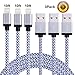 iPhone Charger, Eashion 3Pack 10FT Nylon Braided Lightning Cable - Premium 8 Pin iPhone Charging Cord Compatible with iPhone 7,7 Plus,6s,6s Plus,6,6 Plus,5,5S,5C,SE,iPad,iPod (Gray&White)