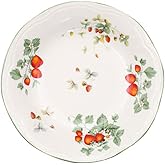 RockTrend Retro Strawberry Pattern Ceramic Dinnerware Set - Steak, Salad, Dessert Plates