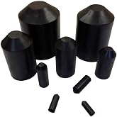 Electriduct 1" Heat Shrink End Cap Adhesive Lined Waterproof Insulation Terminal Seal - 10 Pieces - Black