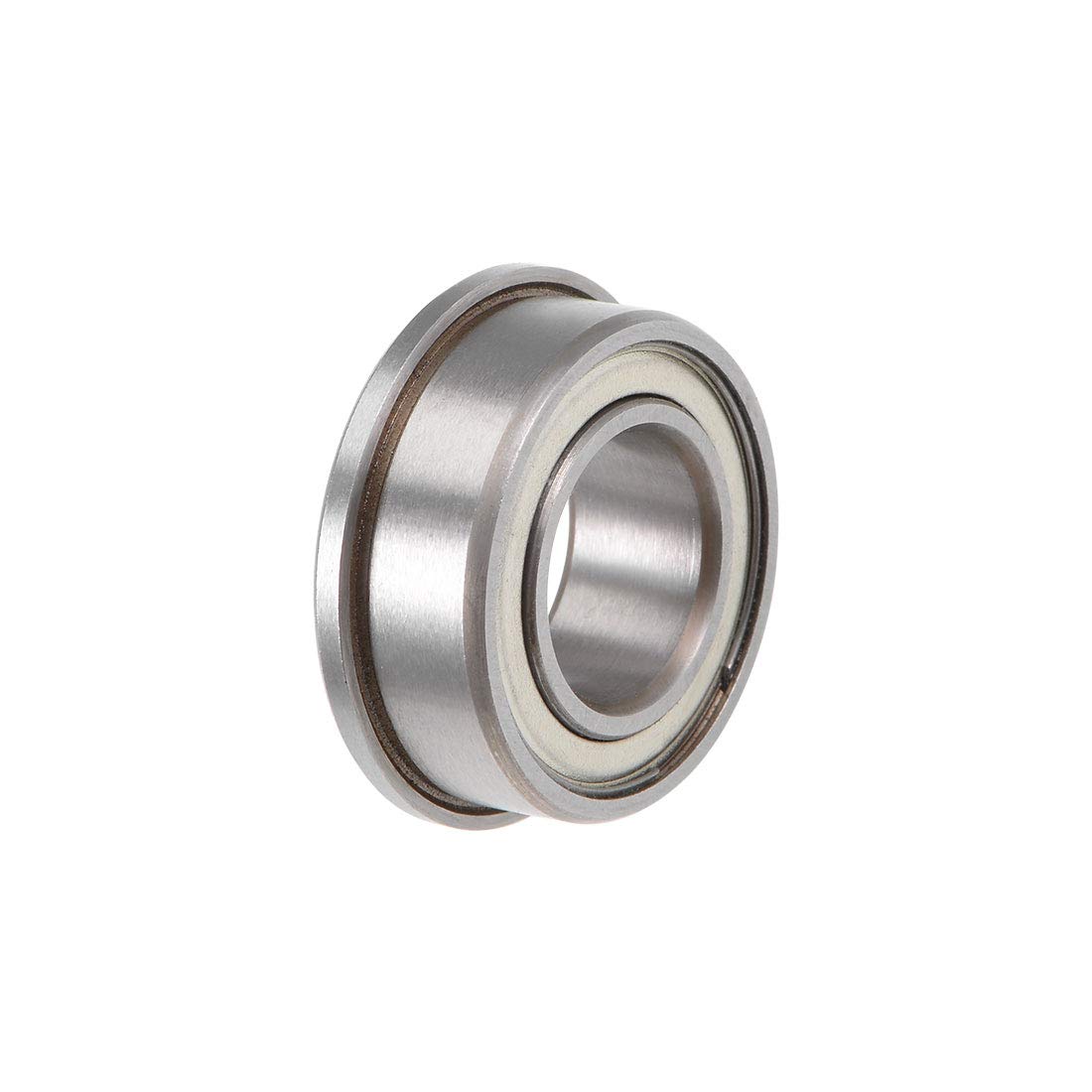 sourcing map F63800ZZ Flanged Ball Bearing 10x19x7mm Shielded Chrome Steel Flange Rip Bearings