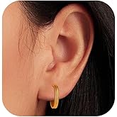 Titanium Earrings for Sensitive Ears Women, 2 Pcs Small Lightweight Gold Hoop Earrings, Conch Piercing jewelry, Cartilage Earrings, Double Hoop Design, Anniversary Mothers Valentines Day Gifts for Her