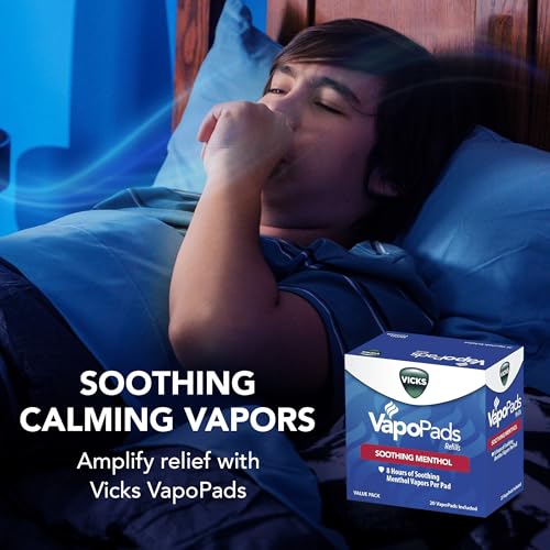 VICKS VAPOPADS ORIGINAL MENTHOL SCENT – VAPOR PADS REFILL FOR VICKS HUMIDIFIERS AND STEAM INHALERS, SCENT PADS FOR CONGESTION AND COUGH RELIEF, FSA/HSA ELIGIBLE, 20-PACK, BOX COLOR MAY VARY
