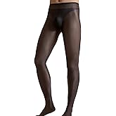 HTRUIYA Mens Silk Shiny Pantyhose Sissy Lingerie Sheer Tights Sexy Crossdresser for Men Sissy Clothes Pantyhose