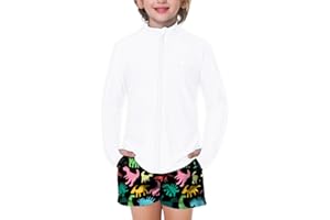AOBUTE Unisex Kids Zipper Rash Guard Boys UPF 50+ UV Protection Sun Shirt with Thumb Hole 3-12 Years