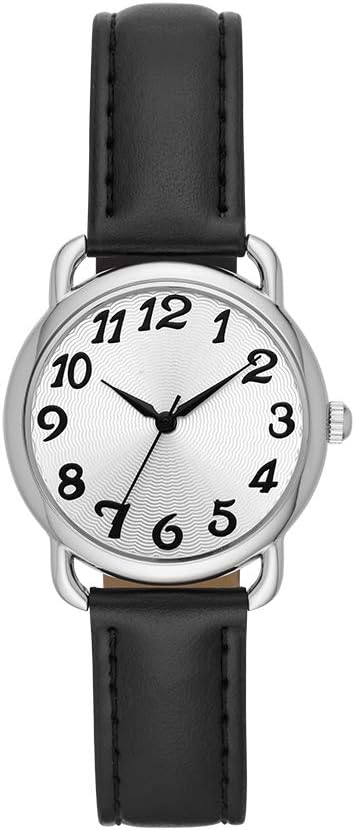 Women's Black Vegan Leather Watch