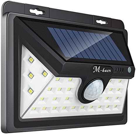 Solar Lights,34 LED Solar Light with Motion Sensor Wide Angle Wireless Waterproof Outdoor Security Lights for Garage Patio Garden Driveway Yard-Auto,White Light (34LED)