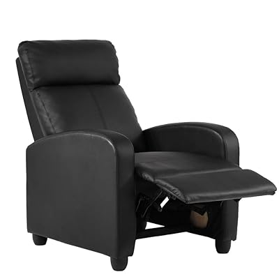 Recliner Chair for Living Room, Wingback Accent Sofa, Black